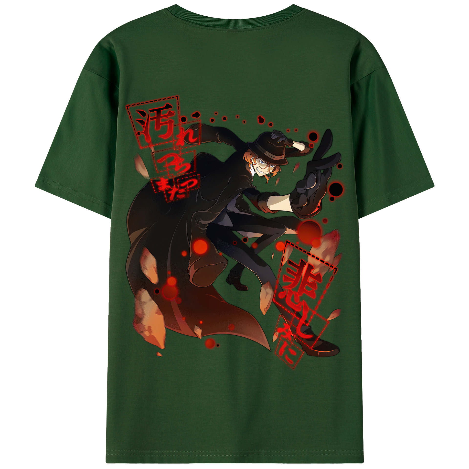 （画像用） 文豪ストレイドッグス Bungo Stray Dogs 綿100％半袖Tシャツ（背面プリント）